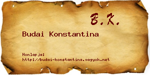 Budai Konstantina névjegykártya